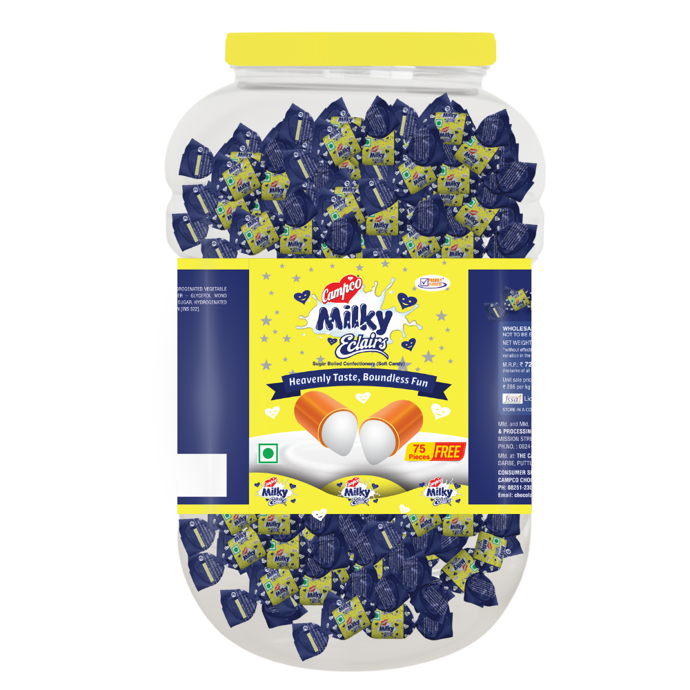 Campco Milky Éclairs – 3.5g × 725 + 75 Free (Jumbo Jar)