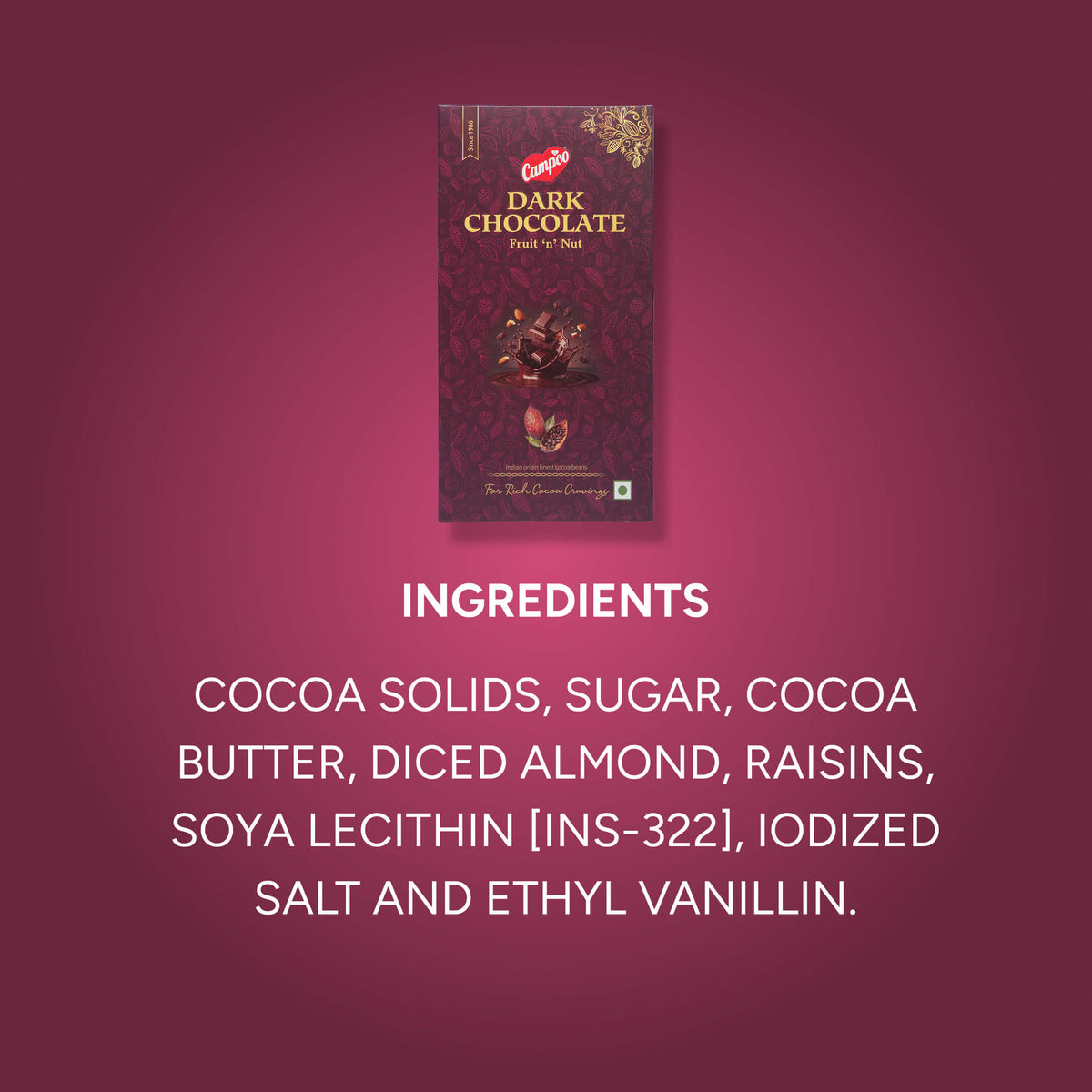 CAMPCO Dark Chocolate Combo Pack - 2 x Fruit 'n' Nut + 2 x 55% Cocoa (4 x 150g)
