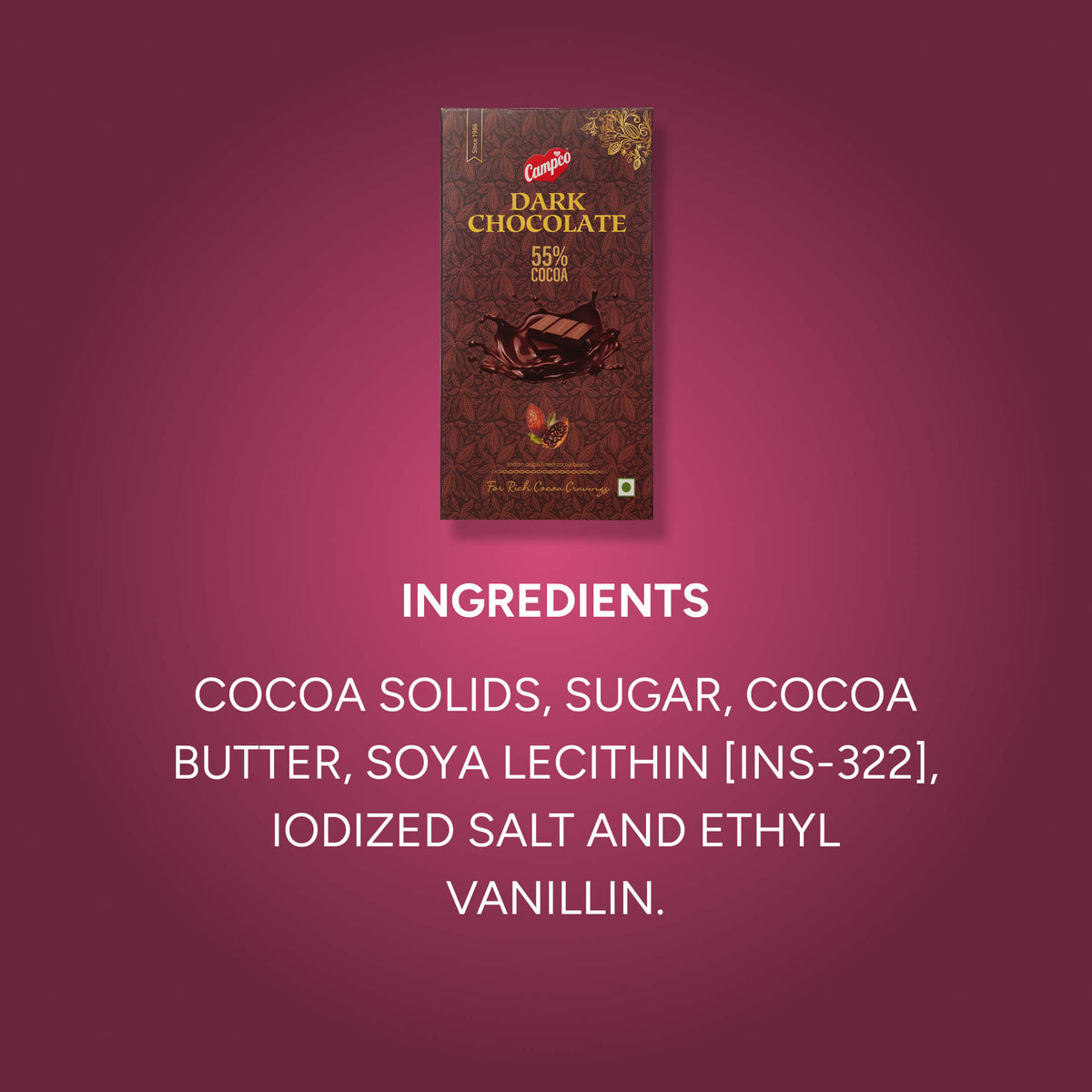 CAMPCO Dark Chocolate Combo Pack - 2 x Fruit 'n' Nut + 2 x 55% Cocoa (4 x 150g)