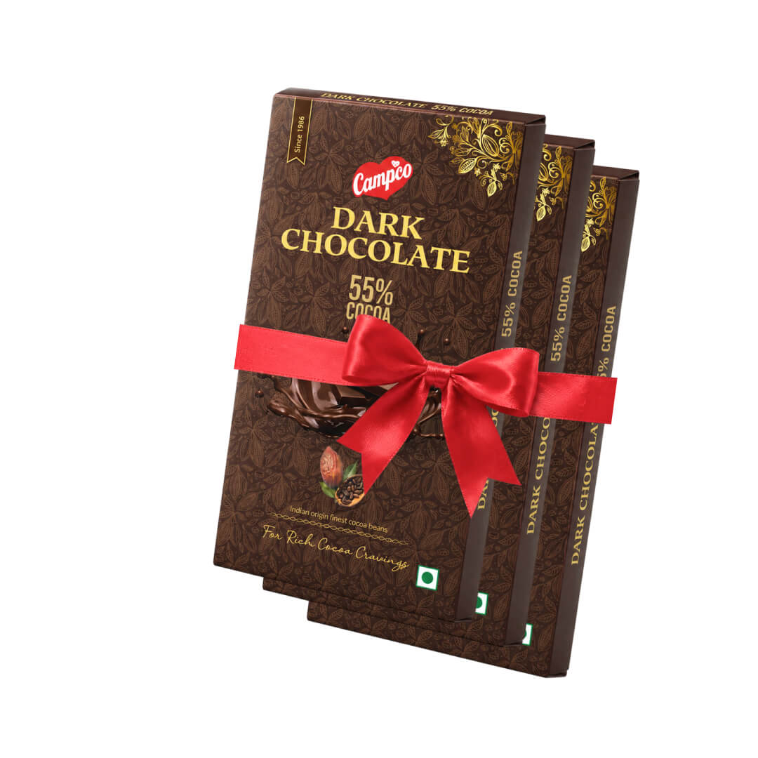 CAMPCO Dark Chocolate 55% Cocoa - Pack of 3 (3 x 150g)