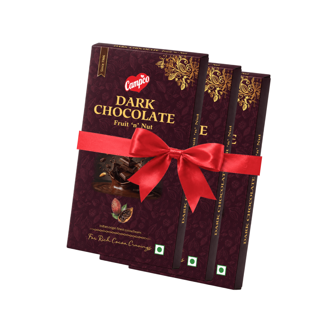 CAMPCO Dark Chocolate Fruit 'n' Nut - Pack of 3 (3 x 150g)