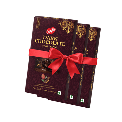 CAMPCO Dark Chocolate Fruit 'n' Nut - Pack of 3 (3 x 150g)
