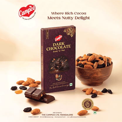 CAMPCO Dark Chocolate Fruit 'n' Nut - Pack of 4 (4 x 150g)