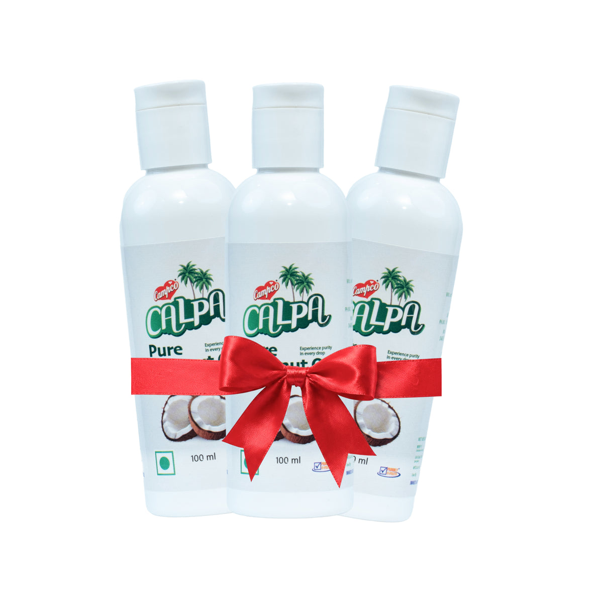 CAMPCO Calpa Pure Coconut Oil, 100 ml Each, Pack of 3