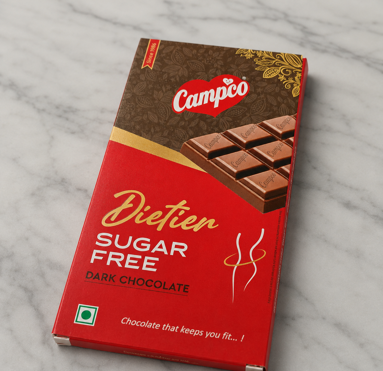 Campco Dieter Sugar-Free Dark Chocolate – 50g × 10 Pieces (MRP 800)