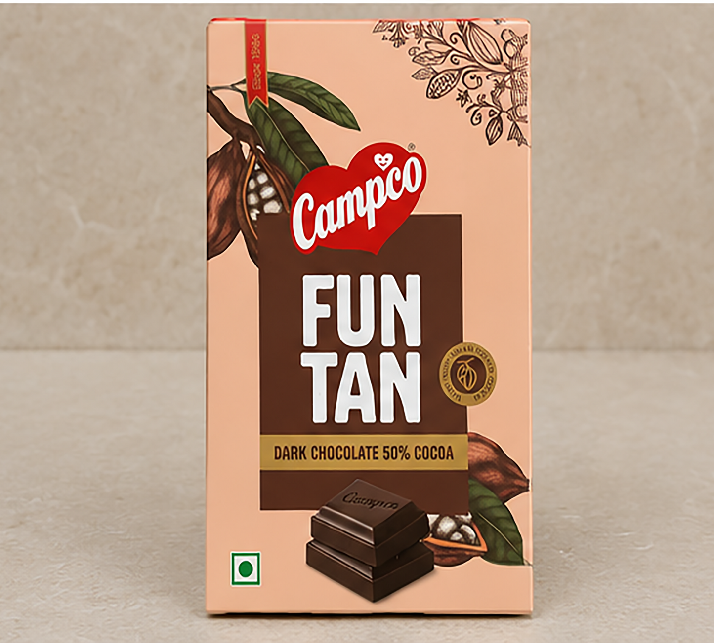 Campco Funtan Dark Chocolate – 50g × 10 Pieces (MRP 800)