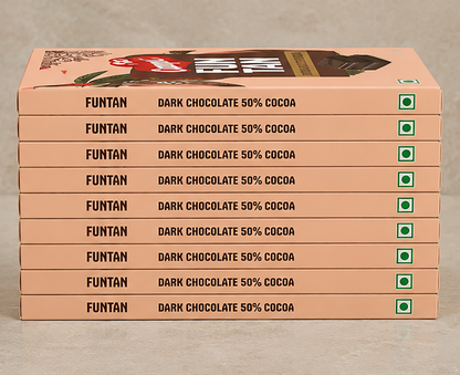 Campco Funtan Dark Chocolate – 50g × 10 Pieces (MRP 800)